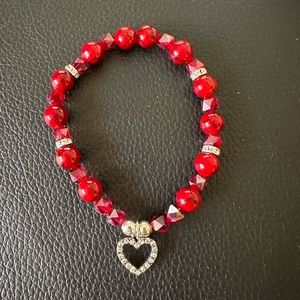 Gemstone bracelet Red Agate stone passion, self love, perseverance.